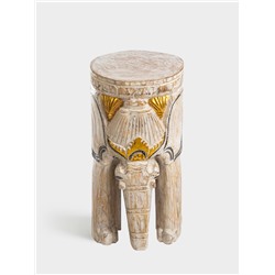 Табурет «Слон», 25×25×50 см, дерево албезия, белый