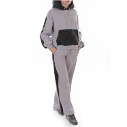 008 GRAY/LT. BLUE/LEOPARD Костюм спортивный зимний женский (95% хлопок, 5% полиэстер)