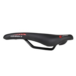 Седло велосипедное MTB COMIRON VINGEGAARD M049 270X140, Технологии: DW, ED. Верх: PU принтованный глянец, Цвет: Чёрный+Красный  /уп 40/