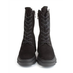 04-M2-5123 BLACK Ботинки зимние женские (натуральная замша, натуральный мех)