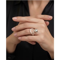 Кольцо с белым серебрением