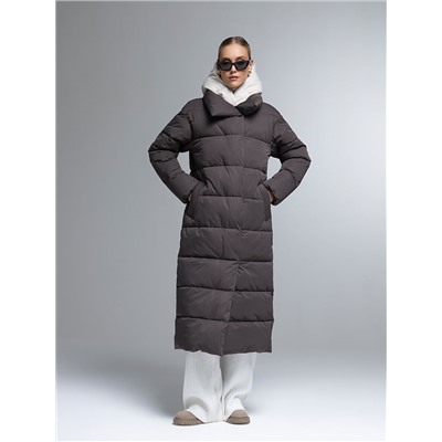 Пуховик женский коричневый