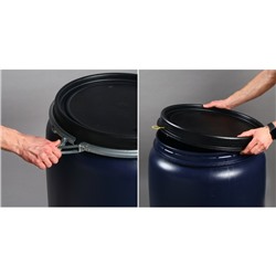 Бочка пищевая, 227 л, пластиковая, с крышкой, не штабелируемая, Open Top Drums