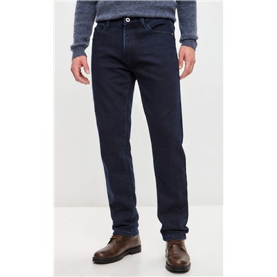 Джинсы мужские утепленные флисом  P121-0152W d.blue