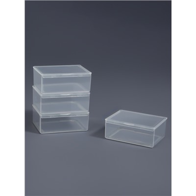 Набор баночек для мелочей, 5.4×4.3×2.3 см, 4 шт., прозрачный