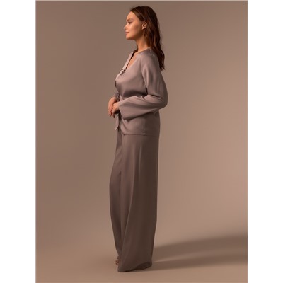 Пижама женская (рубашка, брюки) SL HOME Modal Home, серо-бежевая