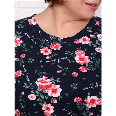 Пион - футболка синий