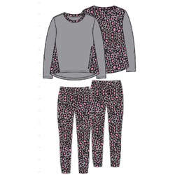 Лонгслив + леггинсы, Leopard Sachet Pink 15-2216