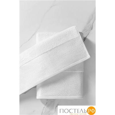 PRIME PRIVE ЛАРС бел К-т Полотенец, 50x100-1/70х140-1, 2 пр., 100% хлопок, 500 гр/м2