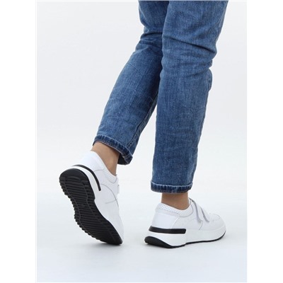 03-YG452-1 WHITE Кроссовки женские (натуральная кожа)