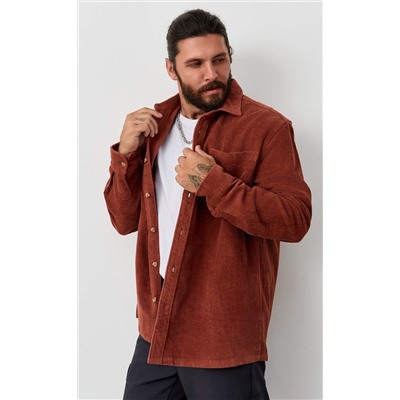 Рубашка вельвет F221-0470 terracotta