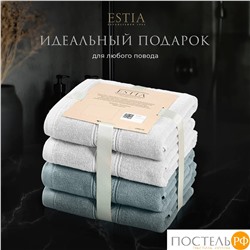 ESTIA МАРТОС бел/мятн К-т полотенец 50х80-2/50х80-2, 100% хлопок, 500 г/м2