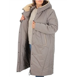 M-9079 GRAY/BEIGE Пальто зимнее женское CORUSKY (верблюжья шерсть)