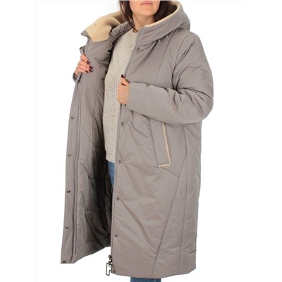M-9079 GRAY/BEIGE Пальто зимнее женское CORUSKY (верблюжья шерсть)