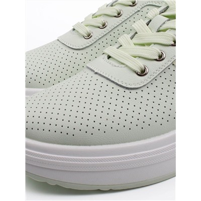 03-YH324-3 LT. GREEN Полуботинки спортивные женские (натуральная кожа)