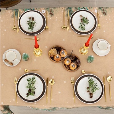 Скатерть новогодняя «Этель» Fir branches 144×180 см с ГМВО, 100% хлопок, 190 г/м²