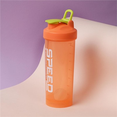 Бутылка/Шейкер SPEED SHS-800 оранжевая, для спортивного питания 800ML/уп80