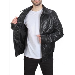 156 BLACK Куртка из эко-кожи мужская (50 гр. синтепон)