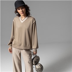 Свитшот с акцентными швами, Успех в руках (бежевый)