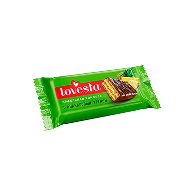 Вафельная конфета Lovesta с ананасовым кремом (коробка 1,5 кг)