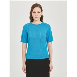 Блуза вязаная голубого цвета