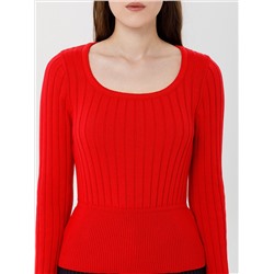 Джемпер вязаный красный