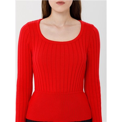 Джемпер вязаный красный