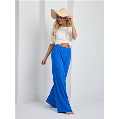 Брюки широкие синие с карманами