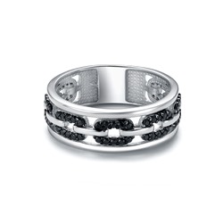 Кольцо с фианитом родированное серебро 925*