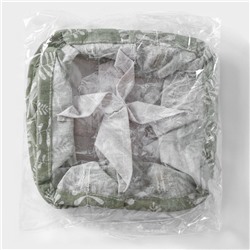 Органайзер для хранения белья Доляна Leaves, 4 ячейки, 20×20×11 см, зелёный