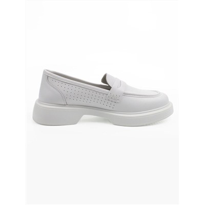 03-YC382-1 WHITE Лоферы женские (натуральная кожа)