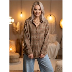 Рубашка с вышивкой OVER SIZE (хлопок)