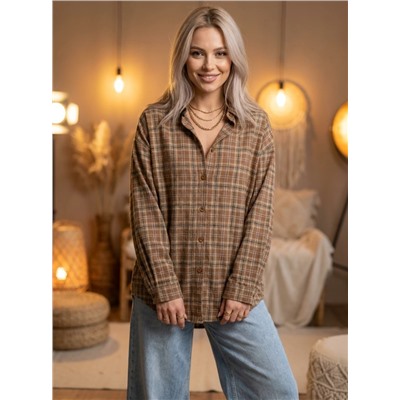 Рубашка с вышивкой OVER SIZE (хлопок)