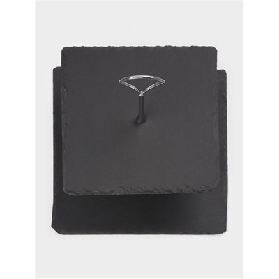 Этажёрка для фруктов и десертов Magistro Valley, 2 яруса, d=25/20, h=25 см, сланец, чёрная