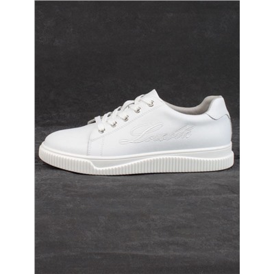 05-PDD165-1 WHITE/GRAY Кроссовки женские (натуральная кожа)