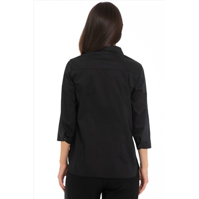 Рубашка чёрная с рукавами три четверти