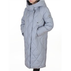 8388 GRAY/LT. BLUE Пальто стеганное зимнее женское оверсайз (200 гр. холлофайбер)