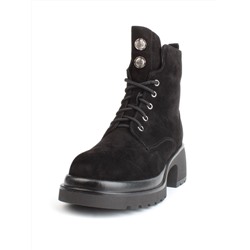 04-M3-H206 BLACK Ботинки зимние женские (натуральная замша, натуральный мех)