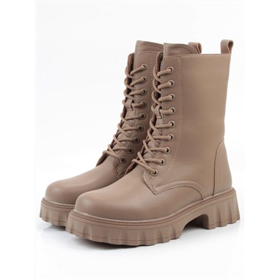 04-PAX33-2Z DK. BEIGE Ботинки зимние женские (натуральная кожа, 100% шерсть)