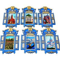 Ключница настенная окно Иркутск дерево 23*14*2 см