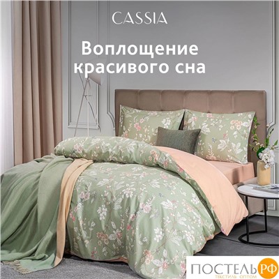 CASSIA АЙЛА Простыня на резинке 180х200+30, 1 пр., хл./сатин розовый