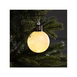 Ёлочный шар «Светлый шар», d=8 см, 5 LED, от батареек LR44×3, свечение тёплое белое