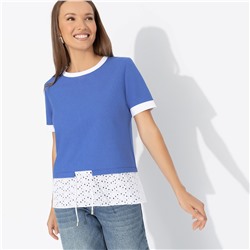 Футболка прямого силуэта, Романтика с перчинкой (синяя)