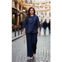 Блуза, брюки Vittoria Queen 27093/1 темно-синий
