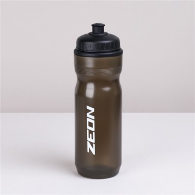 Бутылка для воды велосипедная ZEON WB066 силиконовый клапан, пищевой hi-quality PP, 750ML цвет black/уп100