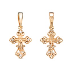 Крест с фианитом позолоченный серебро 925*