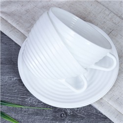 Чайный набор 12 предметов 230 мл Риф белая / N-BWB230BWBD60-6 (WHITE) /уп 8/
