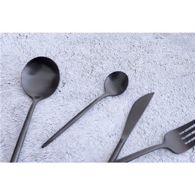 Ложка чайная Magistro «Фолк», длина 12.3 см, нержавеющая сталь, чёрная