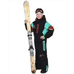 Комбинезон T-9080 Черно-бирюзовый