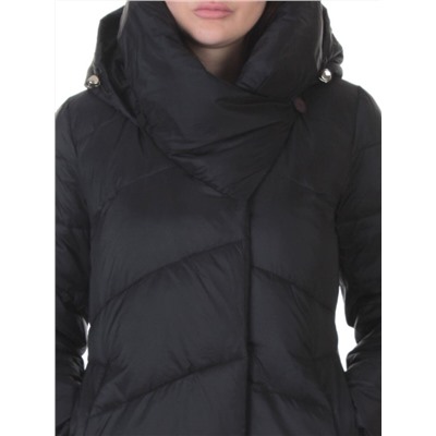 3067 BLACK Пальто пуховое женское (утиный пух)